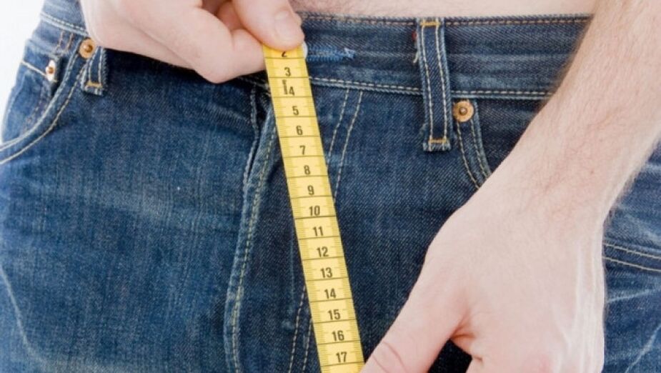 мерење на големината на пенисот по зголемување